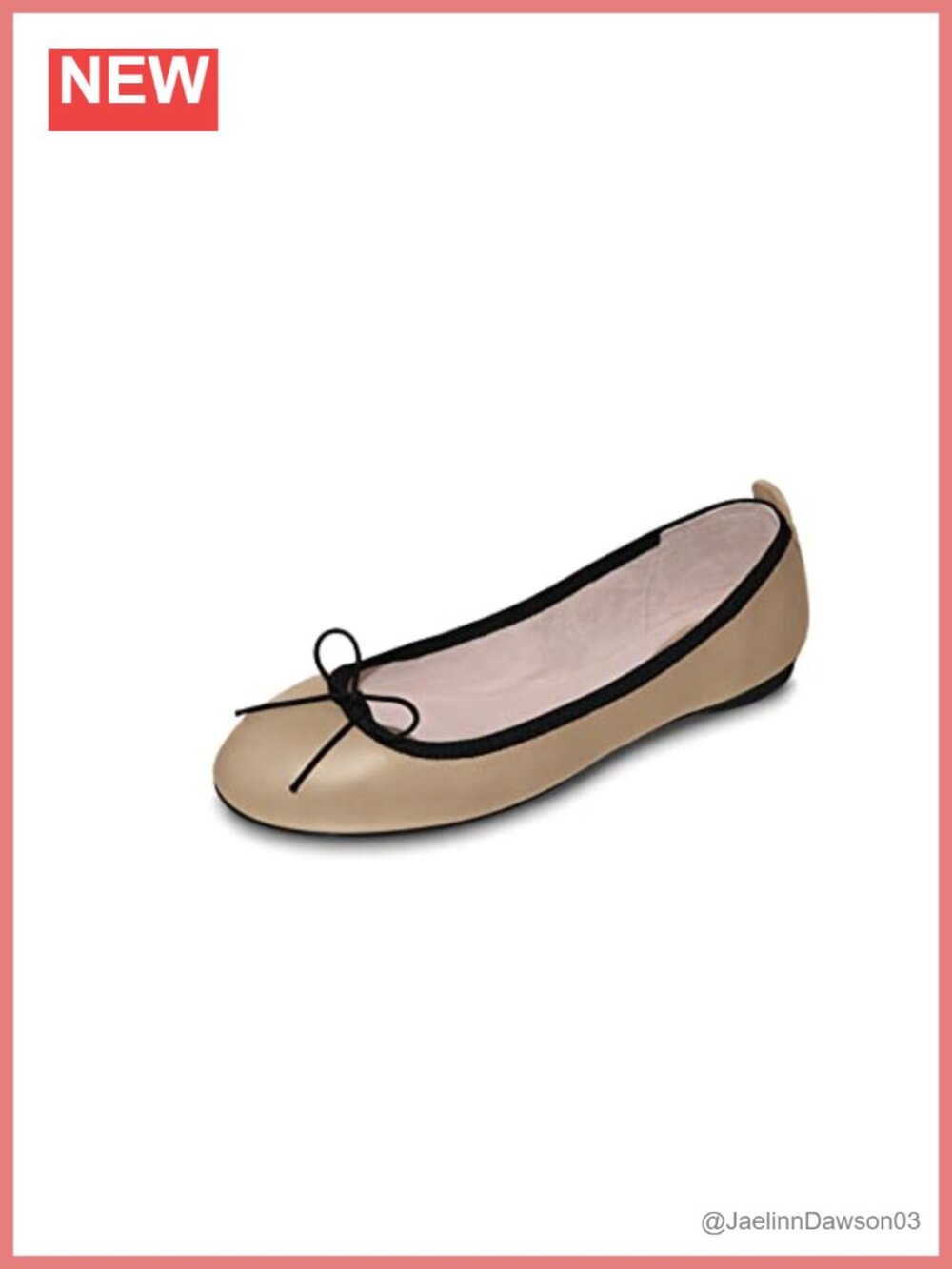 Nappa Leather Ballet Flats with Suede Lining, Cushioned Insole, Elastic